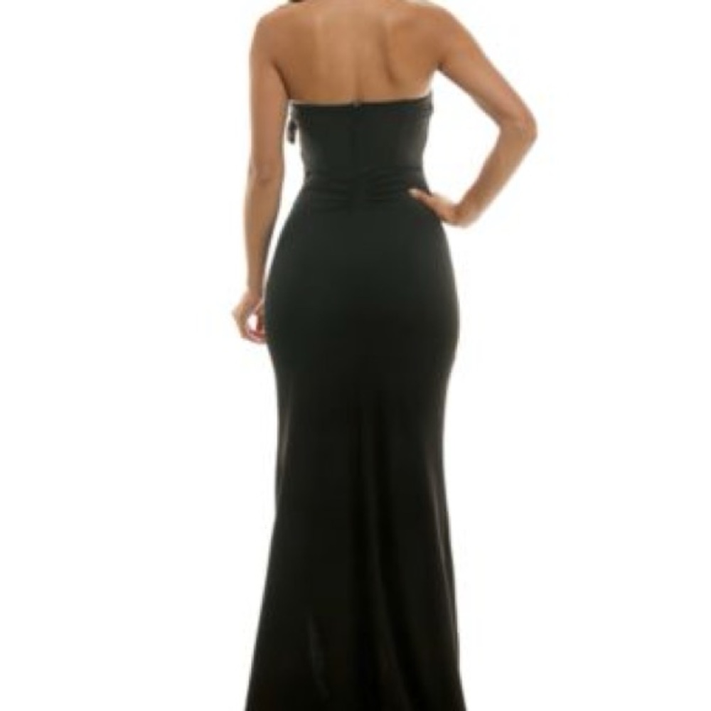 Emerald Sundae Black Strapless Gown